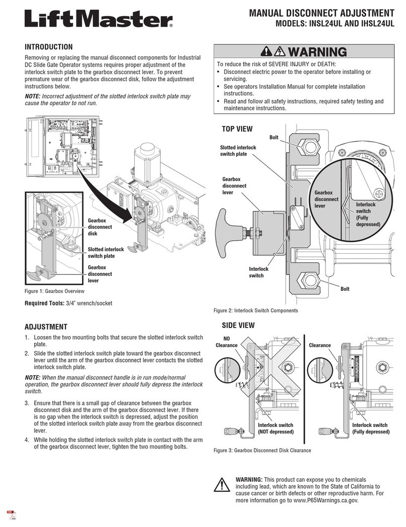 Chamberlain INSL24UL Manual Adjustment