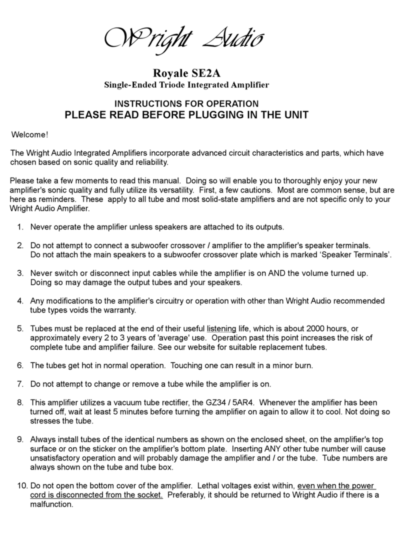 Wright Audio Royale SE2A Operation and maintenance manual