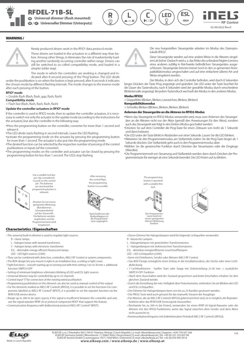 Elko iNELS RFDEL-71B-SL User manual