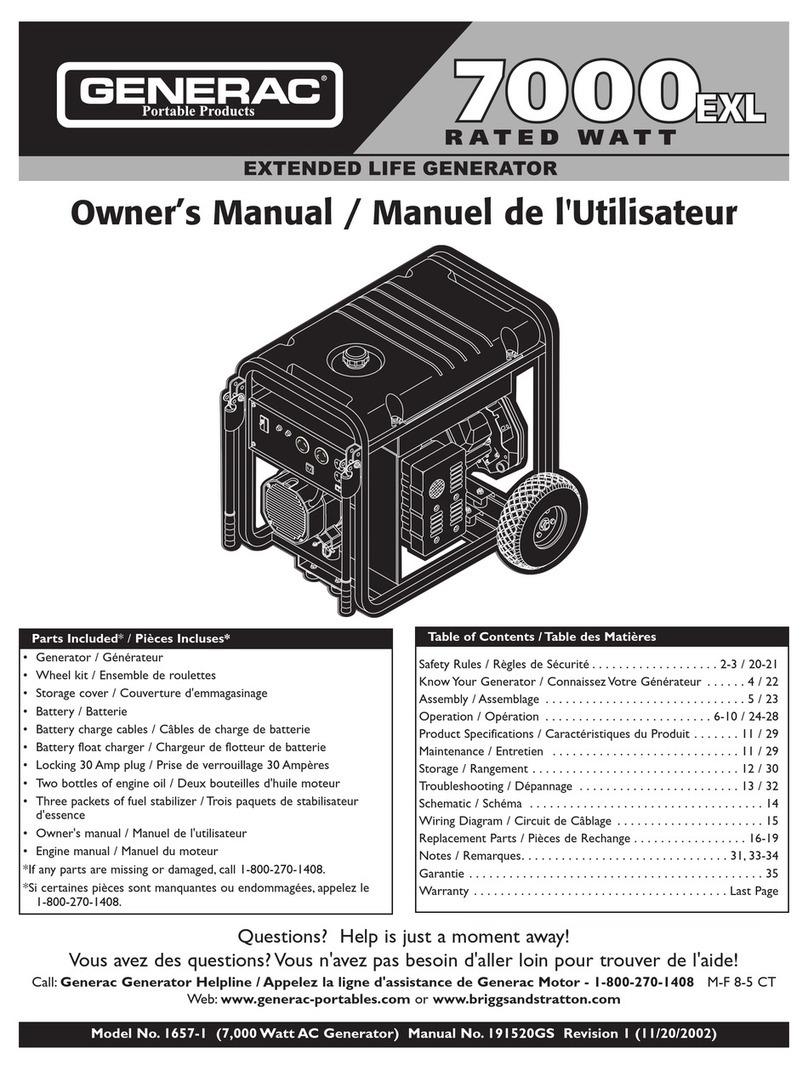 Generac Power Systems 7000exl User manual