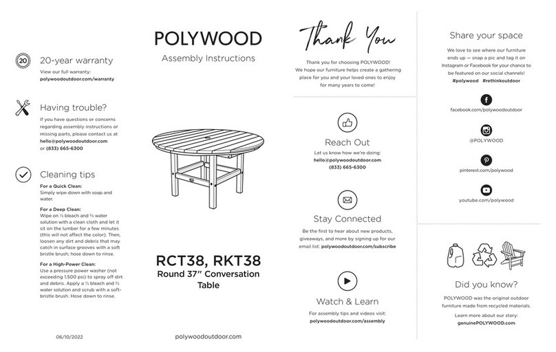 Polywood RCT38 User manual