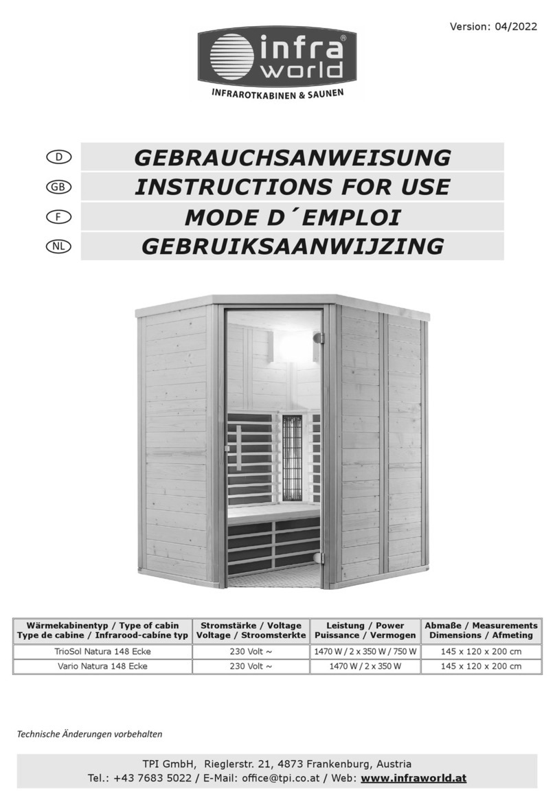 infra world TrioSol Natura 148 Ecke Instructions for use