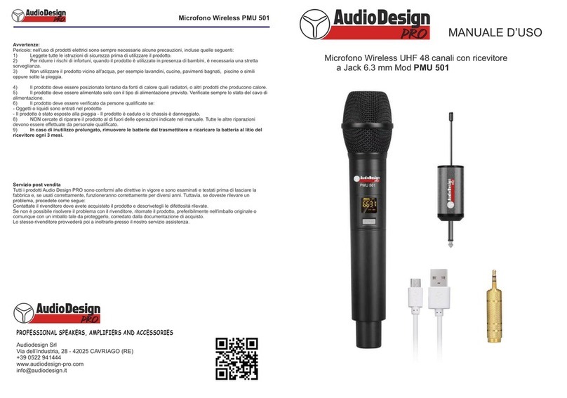 Audiodesign PMU 501 quick start guide