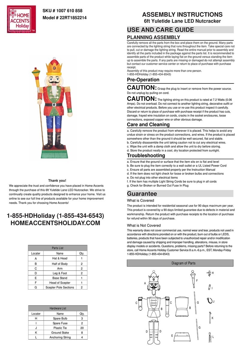 Home Accents Holiday 22RT1852214 Assembly instructions