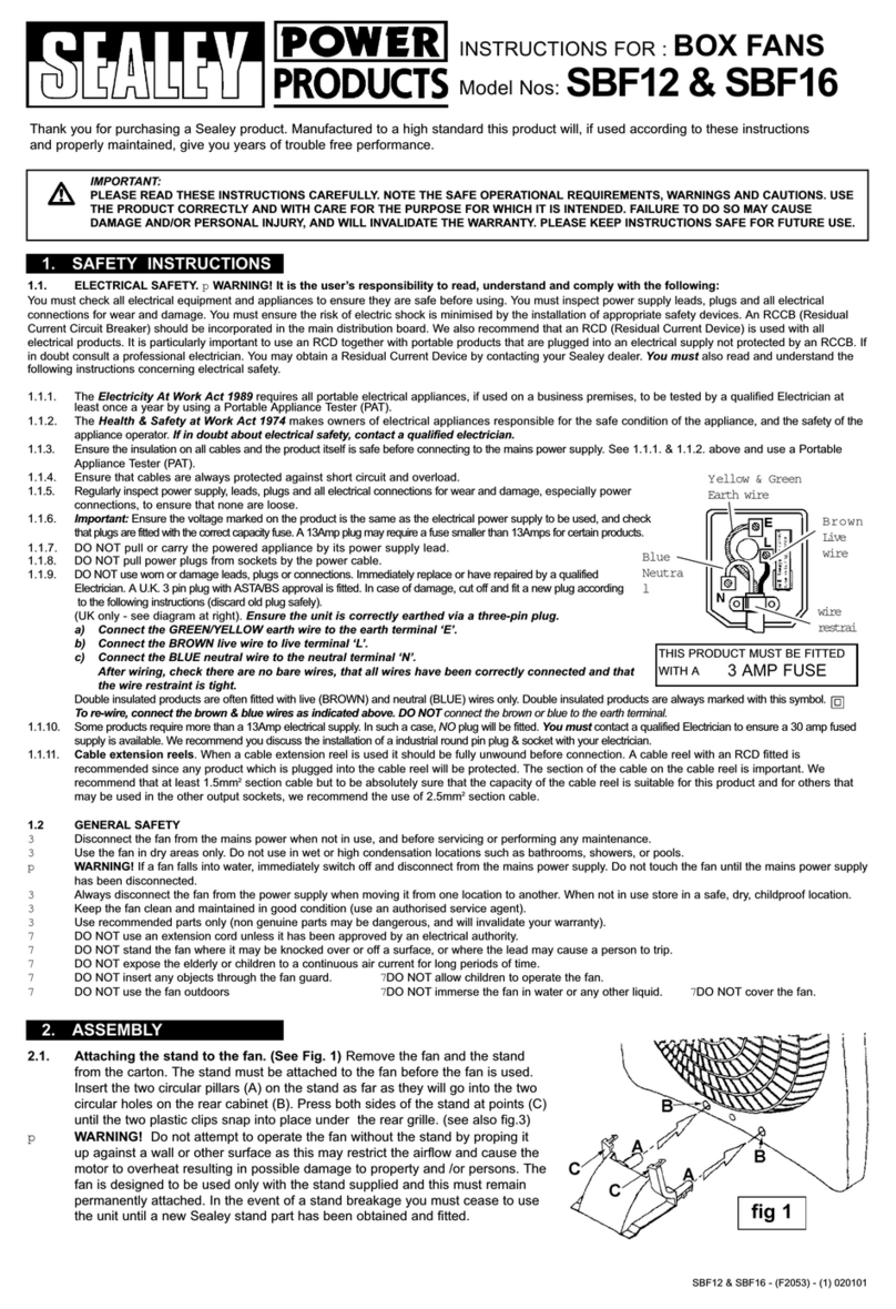 Sealey SBF12 User manual