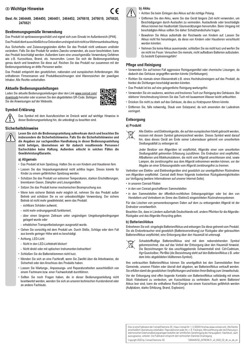 Conrad EC11017 Important information