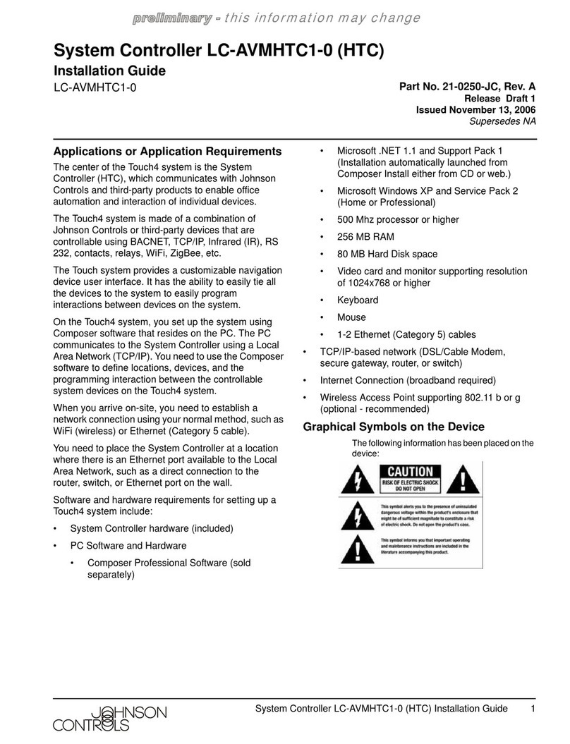 Johnson Controls LC-AVMHTC1-0 installation guide
