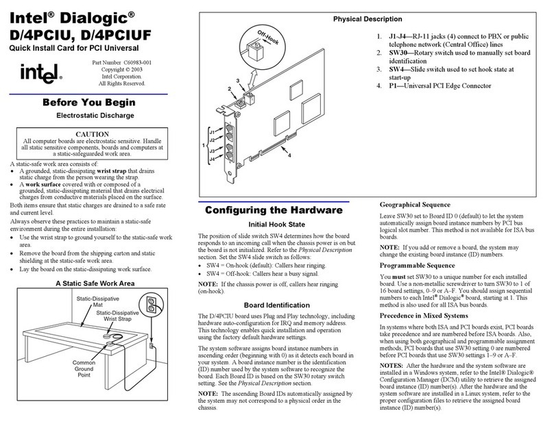 Dialogic D4PCIU Instructions for use