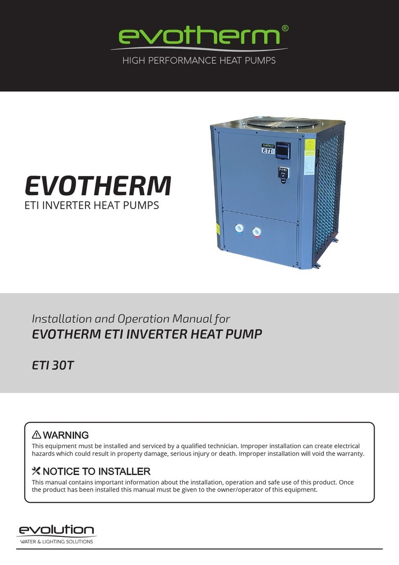Evolution evotherm ETI 30T Installation and operation manual Evolution evotherm ETI 30T Installation and operation manual