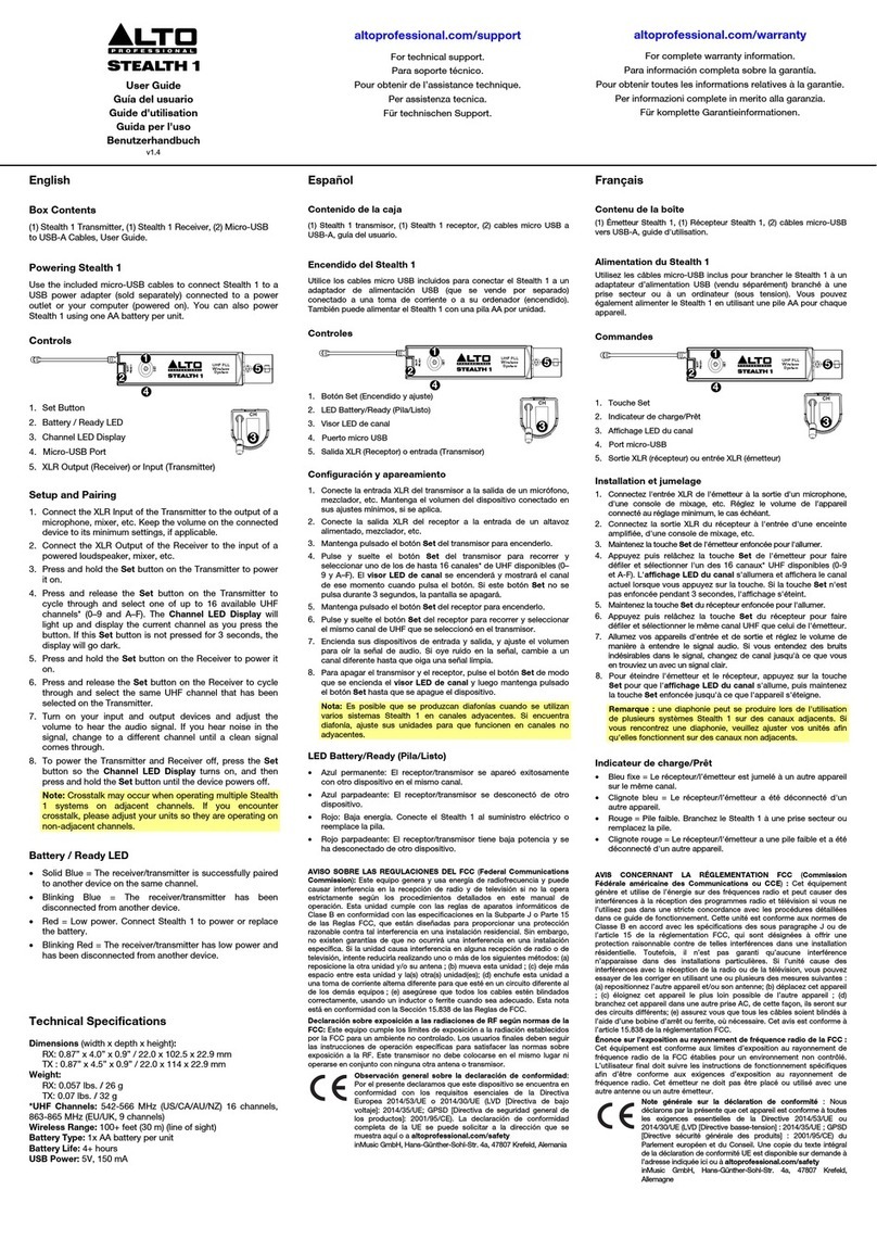 Alto Professional STEALTH 1 User manual