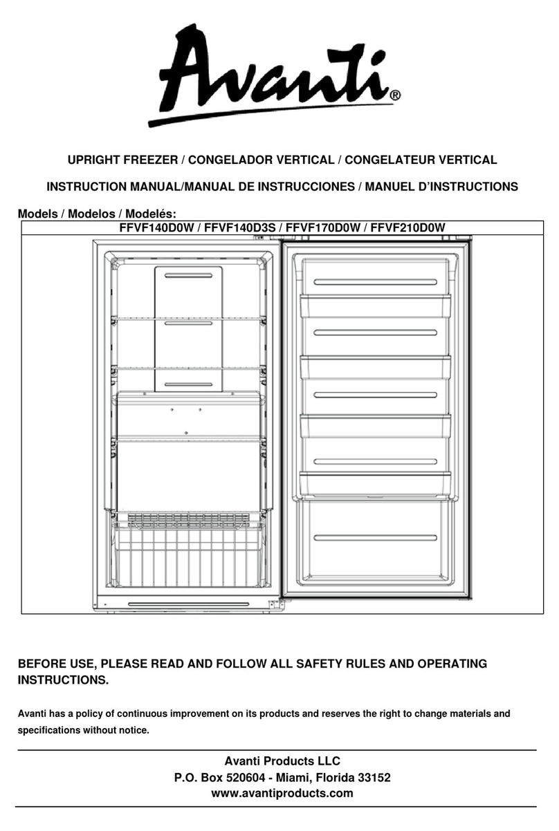 Avanti FFVF140D0W instruction manual