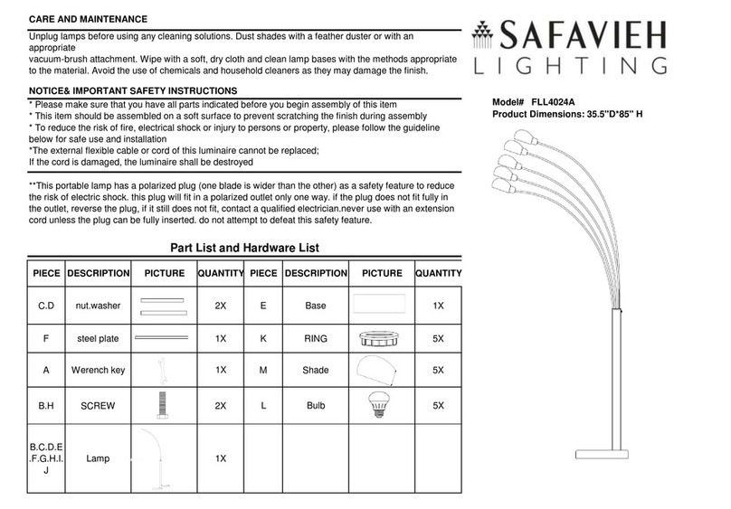 Safavieh Lighting FLL4024A quick start guide