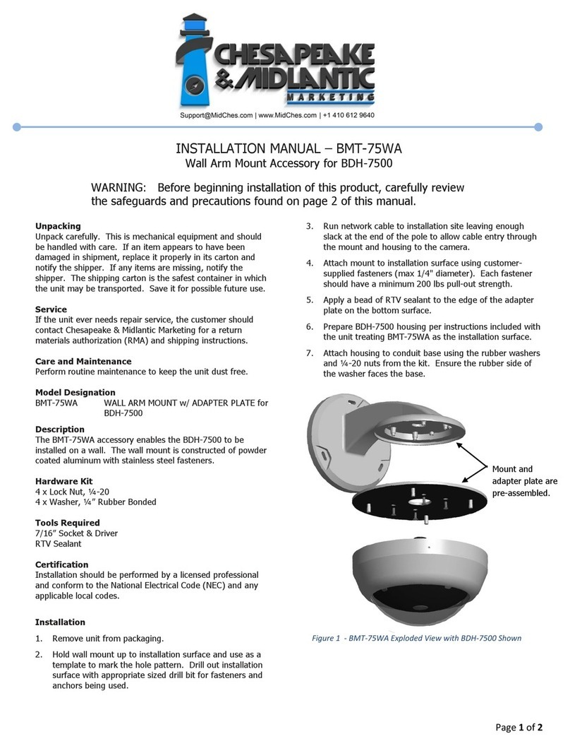 Chesapeake & Midlantic BMT-75WA installation manual