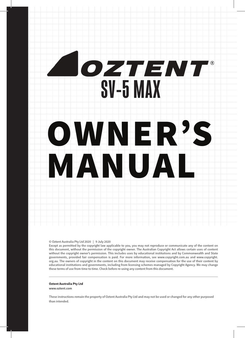 OZTENT SV-5 MAX owner's manual