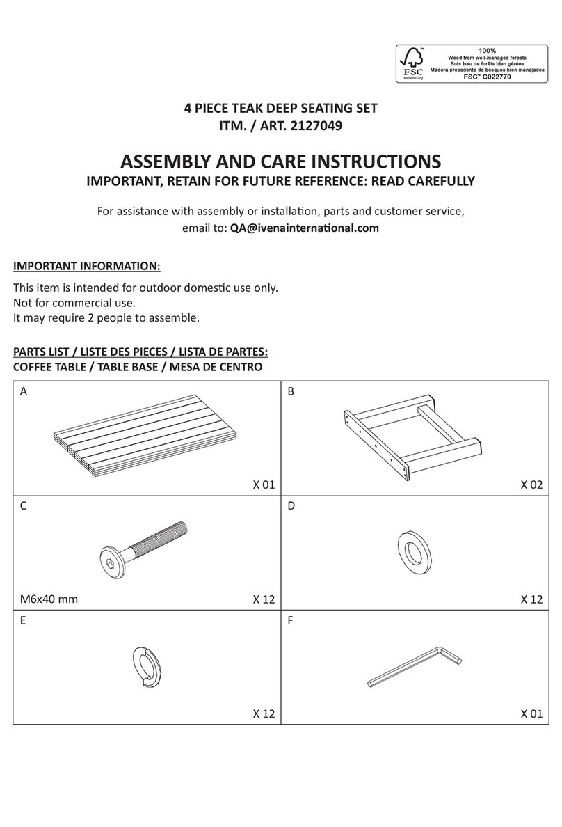Ivena International 2127049 Assembly and care instructions