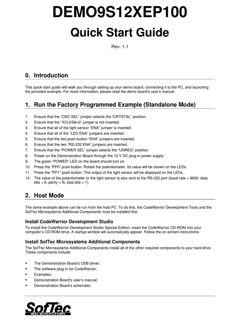 SofTec Microsystems DEMO9S12XEP100 quick start guide