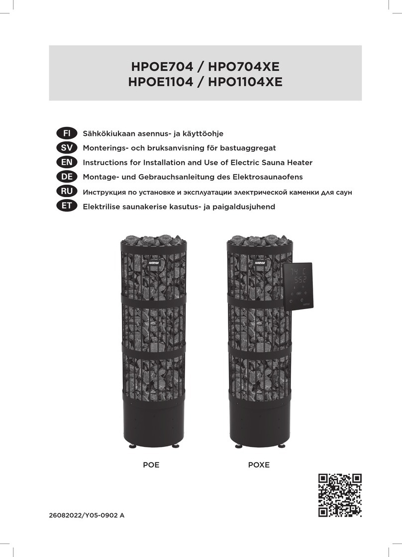 Harvia HPOE704 Instructions for installation and use Harvia HPOE704 Instructions for installation and use