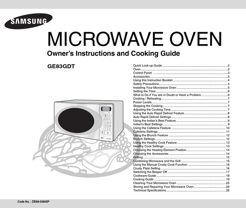 Samsung GE83GDT Owner's instructions and cooking guide