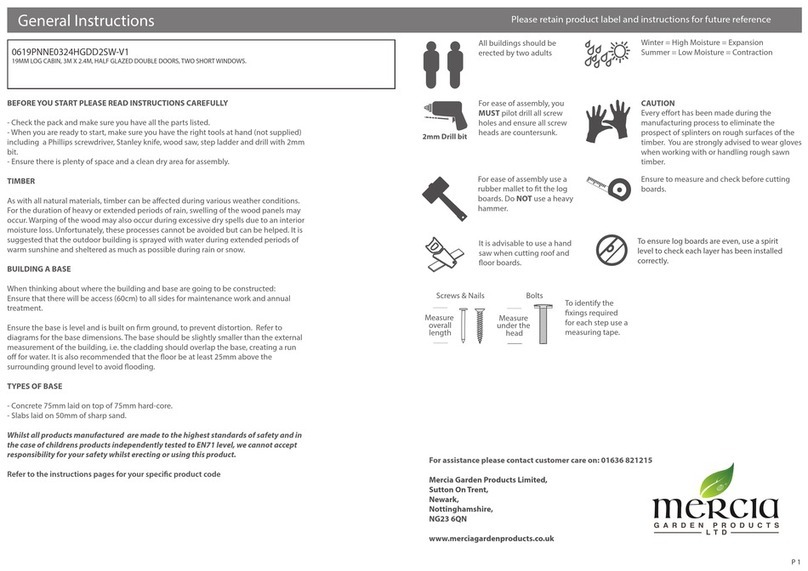 Mercia Garden Products 0619PNNE0324HGDD2SW-V1 Instruction manual