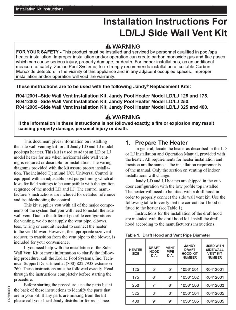 Jandy R0412001 installation instructions