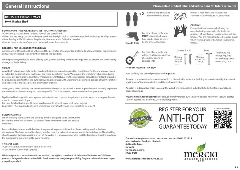 Mercia Garden Products 01DTSHRAX1006SDFW-V1 General instructions Mercia Garden Products 01DTSHRAX1006SDFW-V1 General instructions