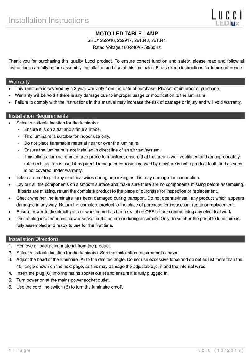 Lucci LEDlux Moto installation instructions