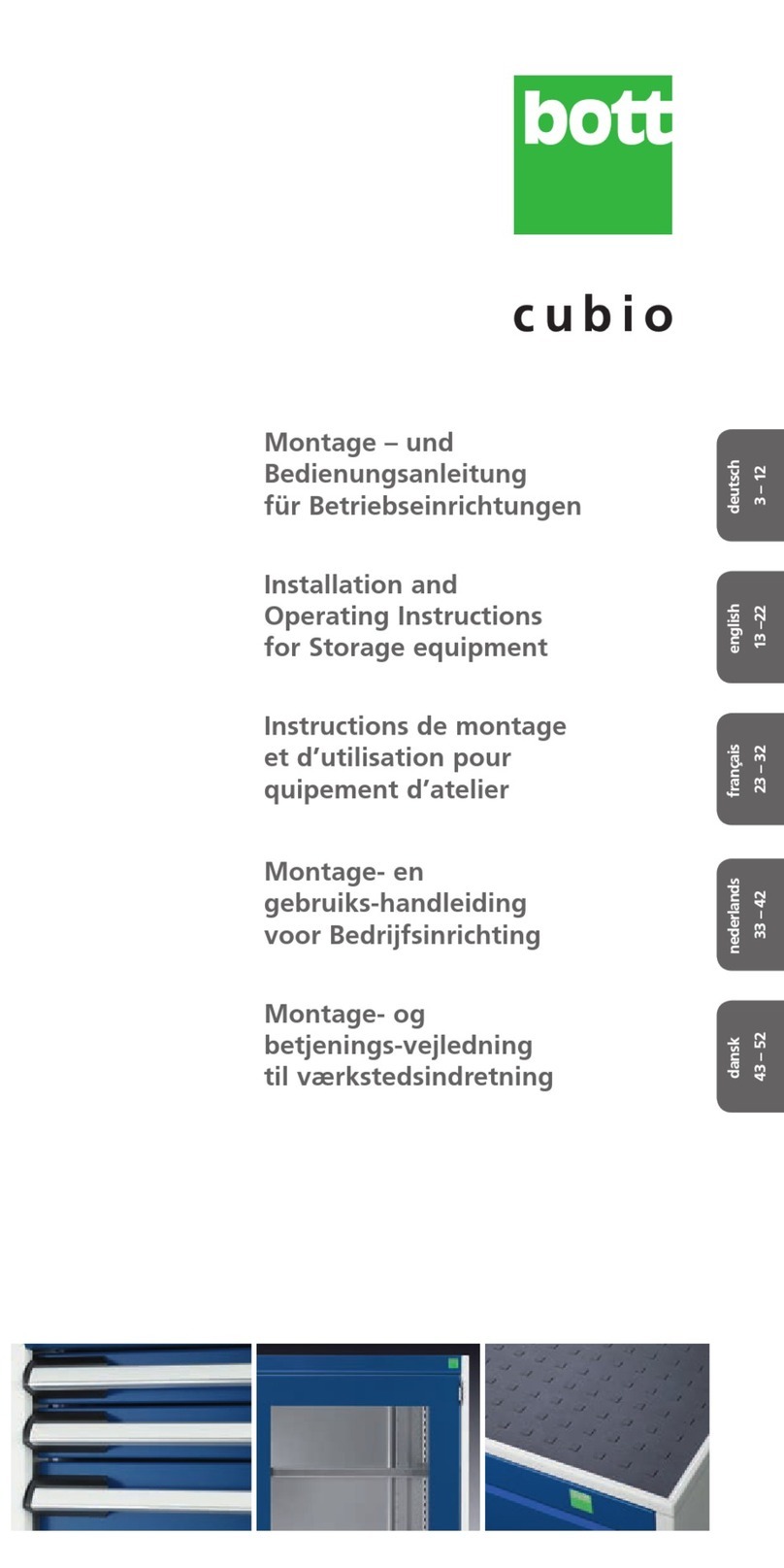 bott Cubio Installation and operating instructions