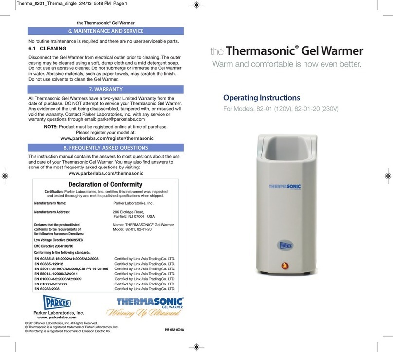 Parker Thermasonic 82-01 operating instructions