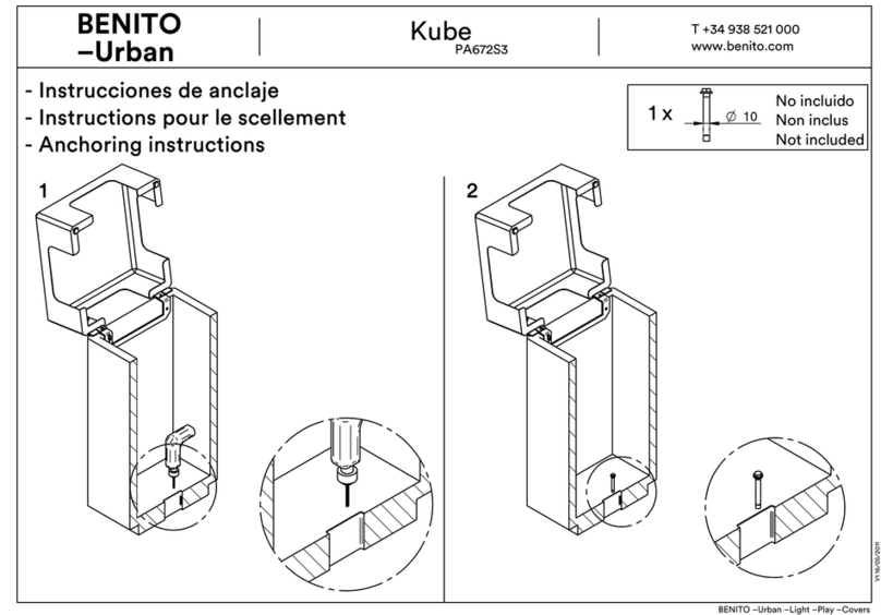 BENITO Urban Kube PA672S3 Installation instructions