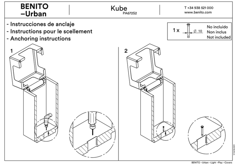 BENITO Urban Kube PA672S2 Installation instructions BENITO Urban Kube PA672S2 Installation instructions