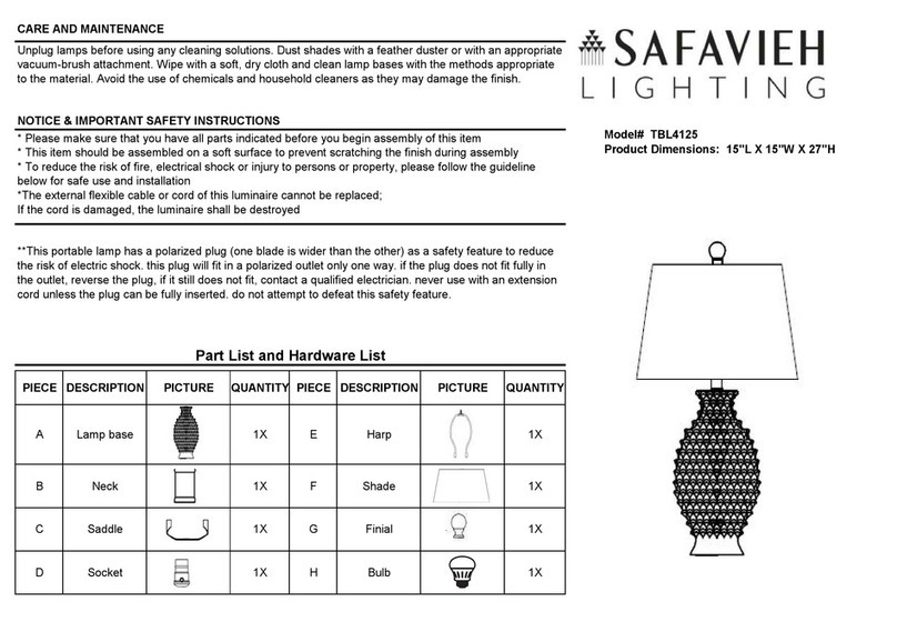 Safavieh TBL4125 User manual Safavieh TBL4125 User manual