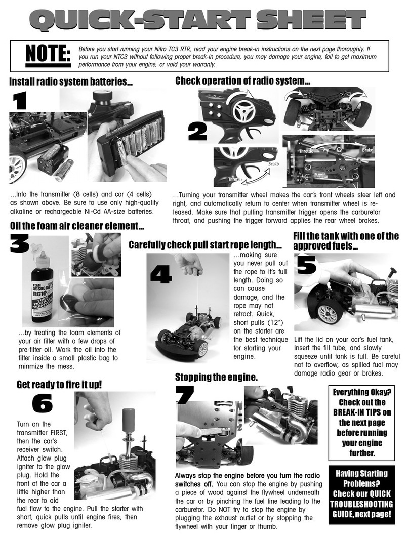 Associated Electrics Nitro TC3 RTR Quick Start Sheet Associated Electrics Nitro TC3 RTR Quick Start Sheet