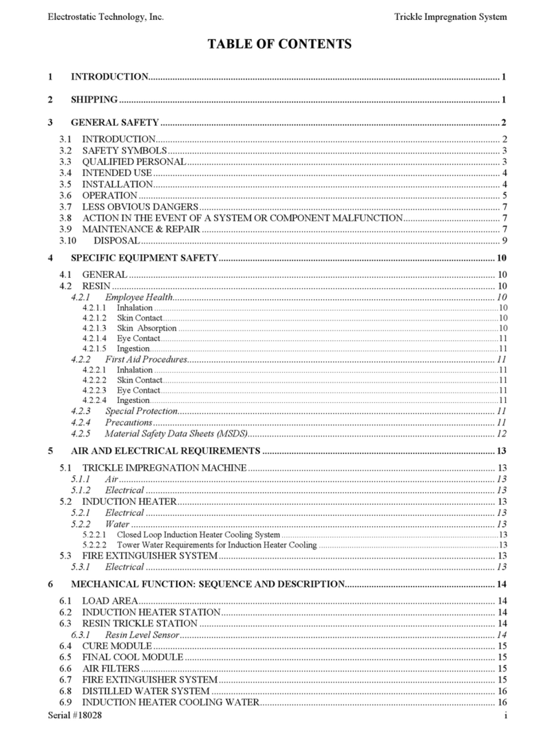 Electrostatic Technology Trickle Impregnation System User manual