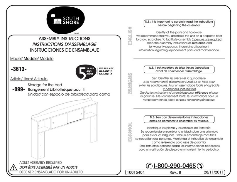 SouthShore 3613099 Assembly instructions