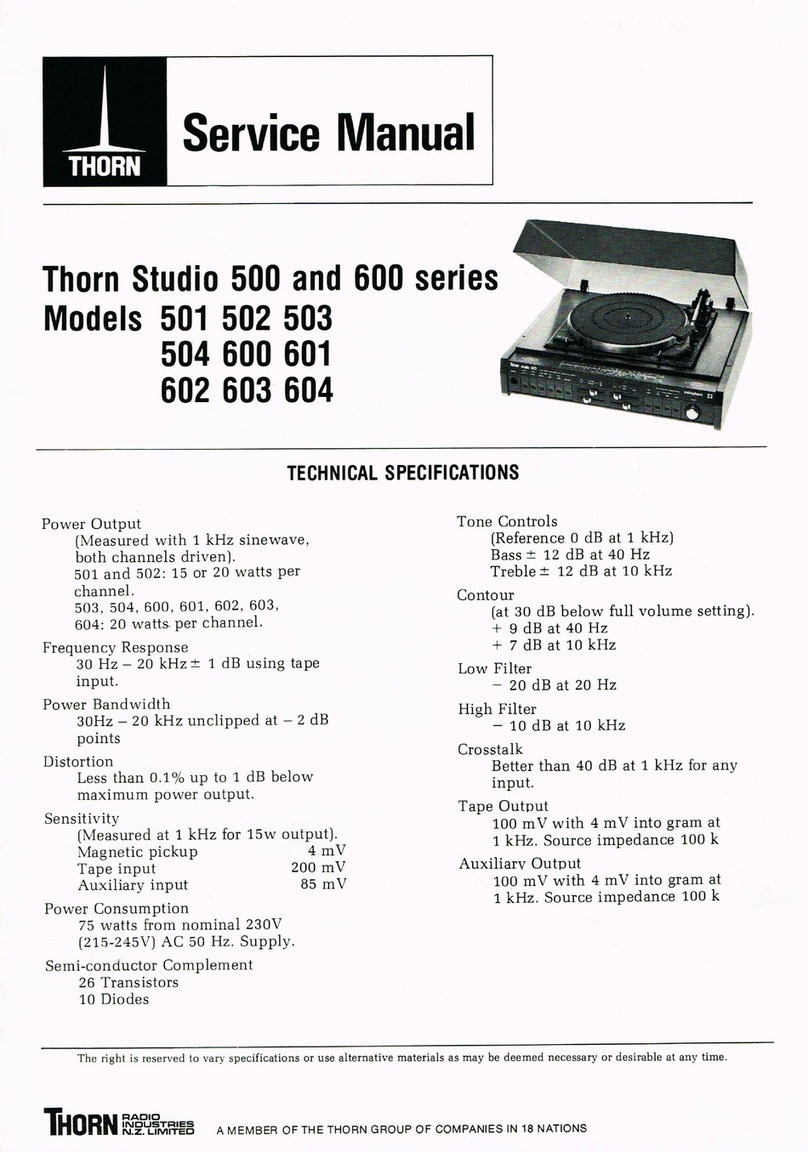 Thorn Studio 500 Series User manual