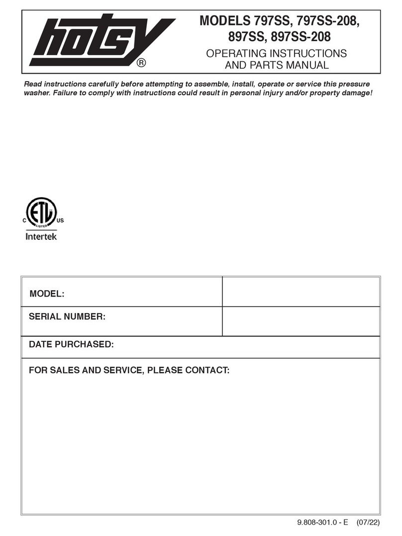 Hotsy 797SS Operating instructions and parts manual
