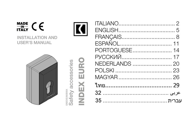 Comunello Automation INDEX EURO User manual
