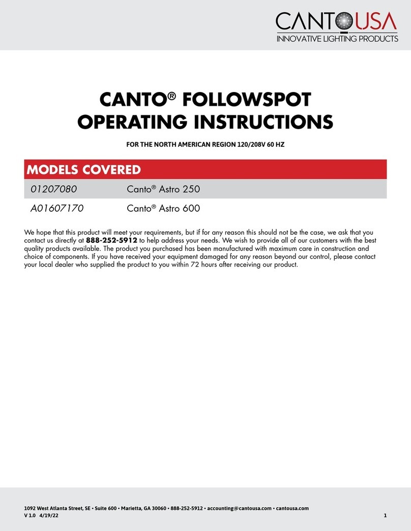 CANTO USA Astro 250 operating instructions