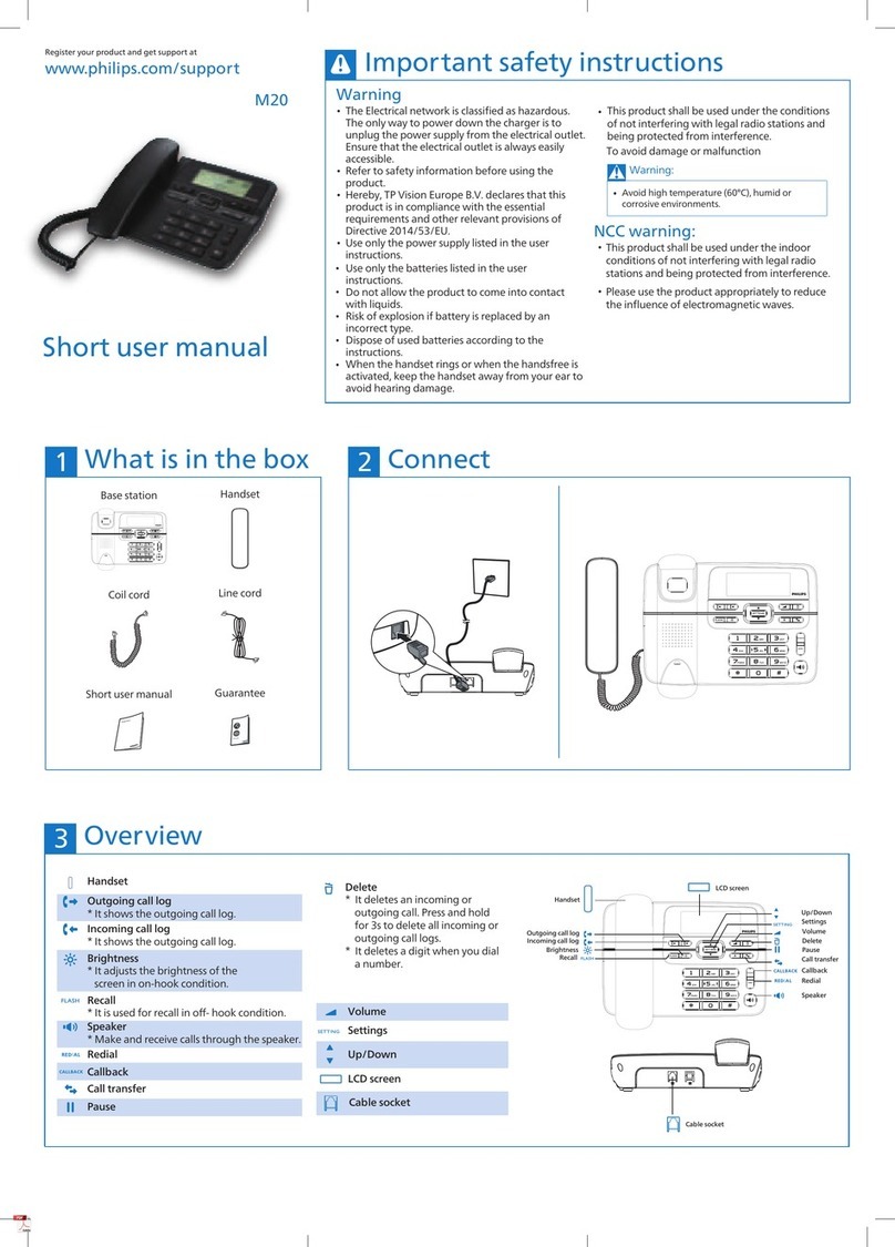 Philips M20 Short user manual