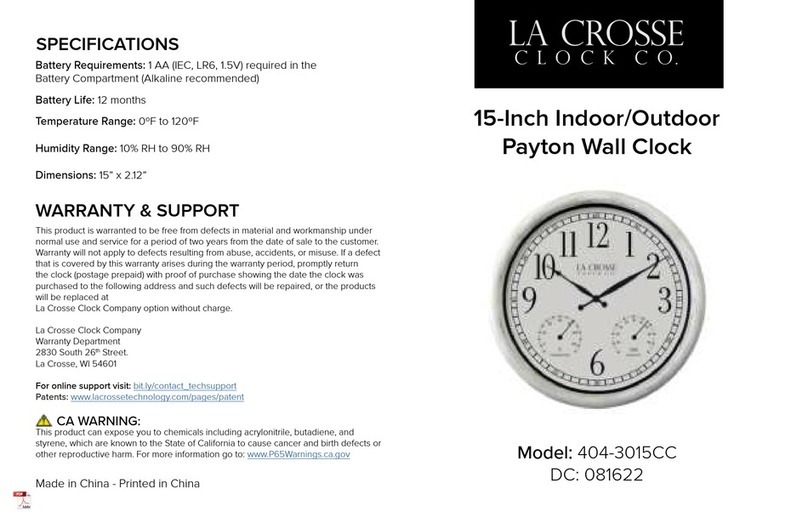 La Crosse Technology Payton 404-3015CC User manual