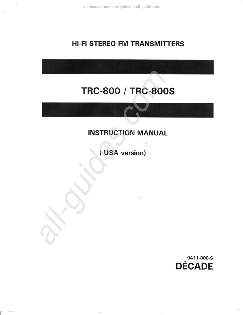 Decade TRC-800 instruction manual
