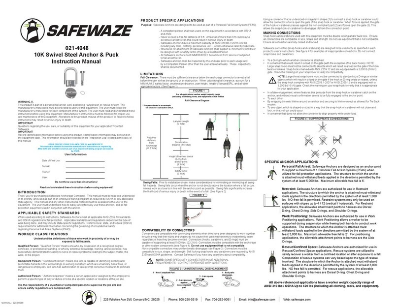 SafeWaze 021-4048 instruction manual