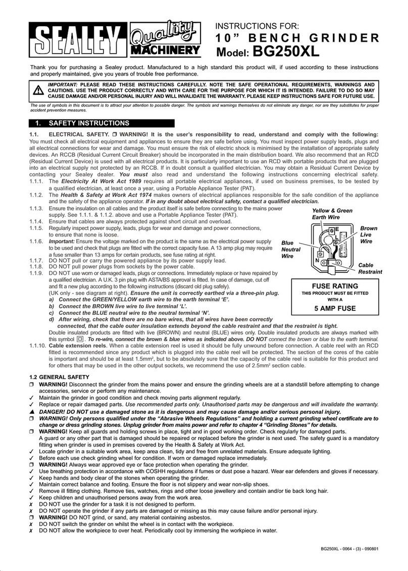 Sealey BG250XL User manual Sealey BG250XL User manual
