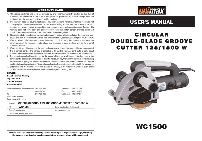 Unimax WC1500 user manual