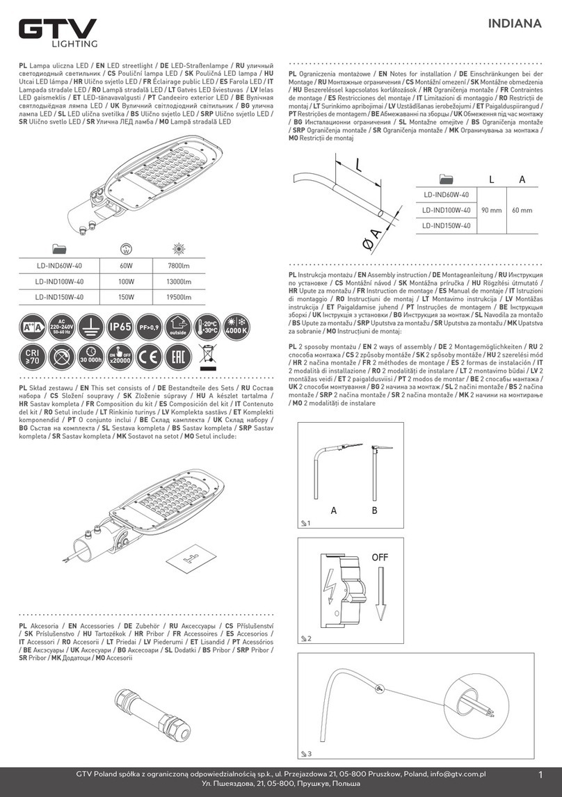 GTV INDIANA LD-IND60W-40 manual