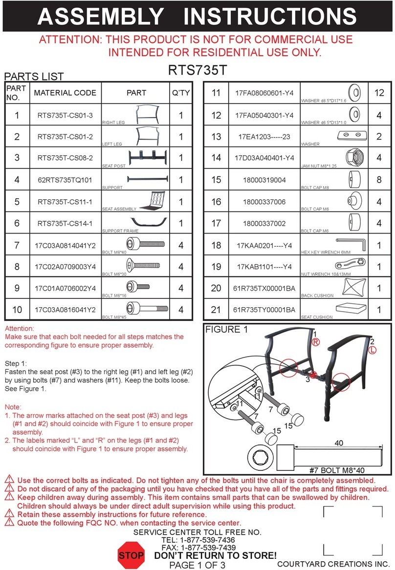 Courtyard Creations RTS735T Assembly instructions Courtyard Creations RTS735T Assembly instructions