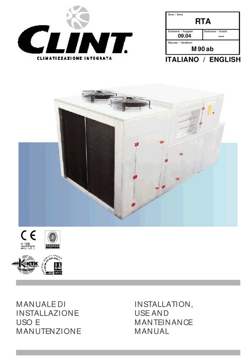 Clint RTA Series INSTALLATION, USE AND MANTEINANCE MANUAL