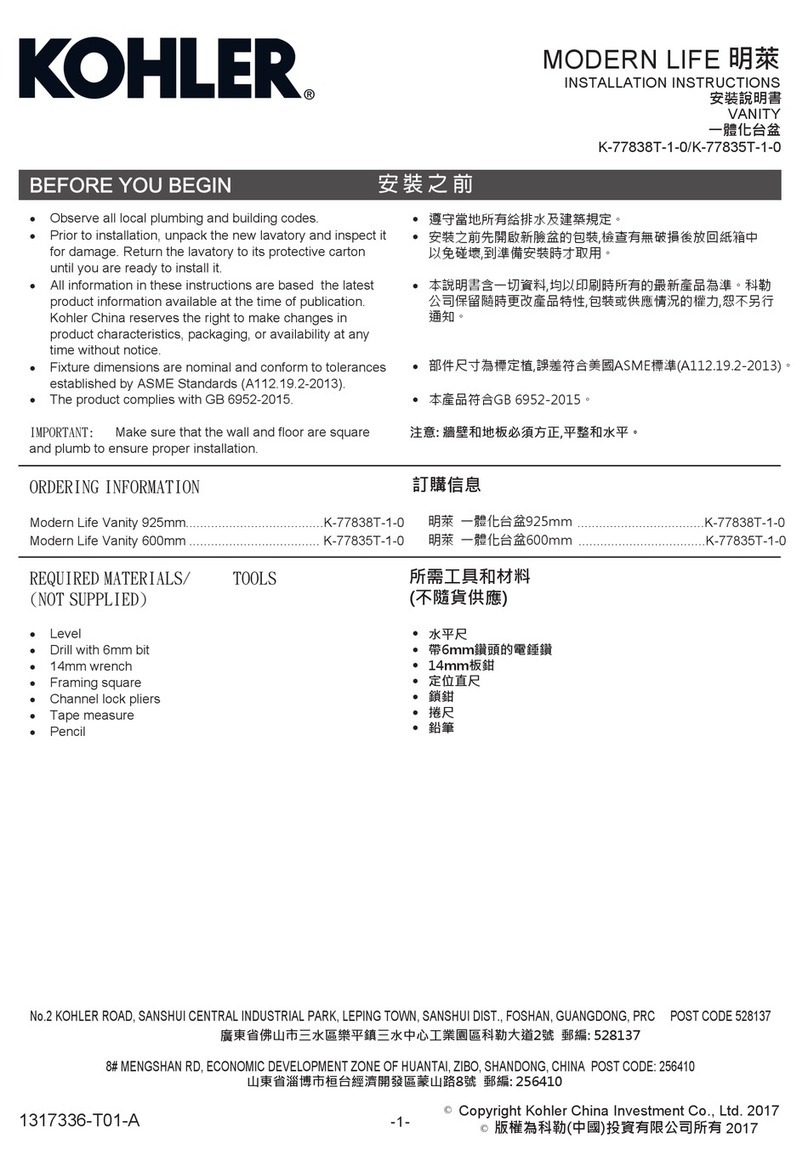 Kohler MODERN LIFE K-77838T-1-0 User manual