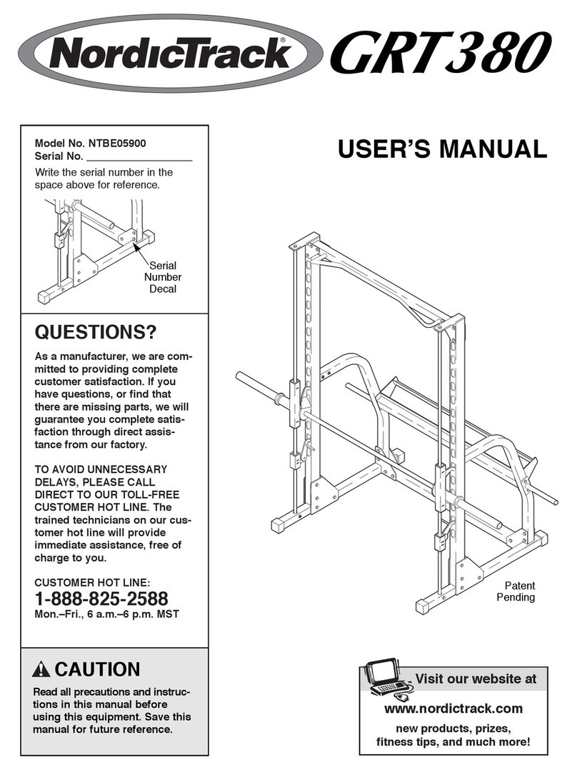 NordicTrack NTBE05900 user manual