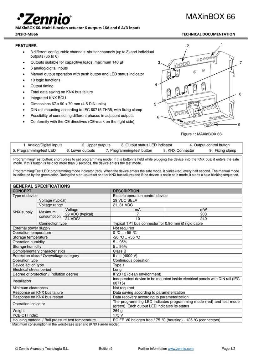 Zennio MAXinBOX 66 Technical documentation
